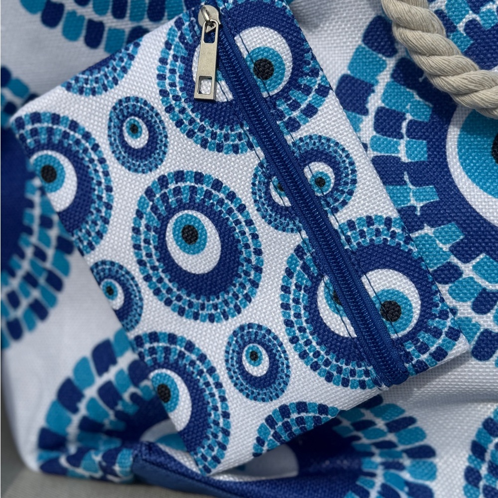 Evil Eye Waterproof Tote Bag with Pouch - Picture 2 of 5